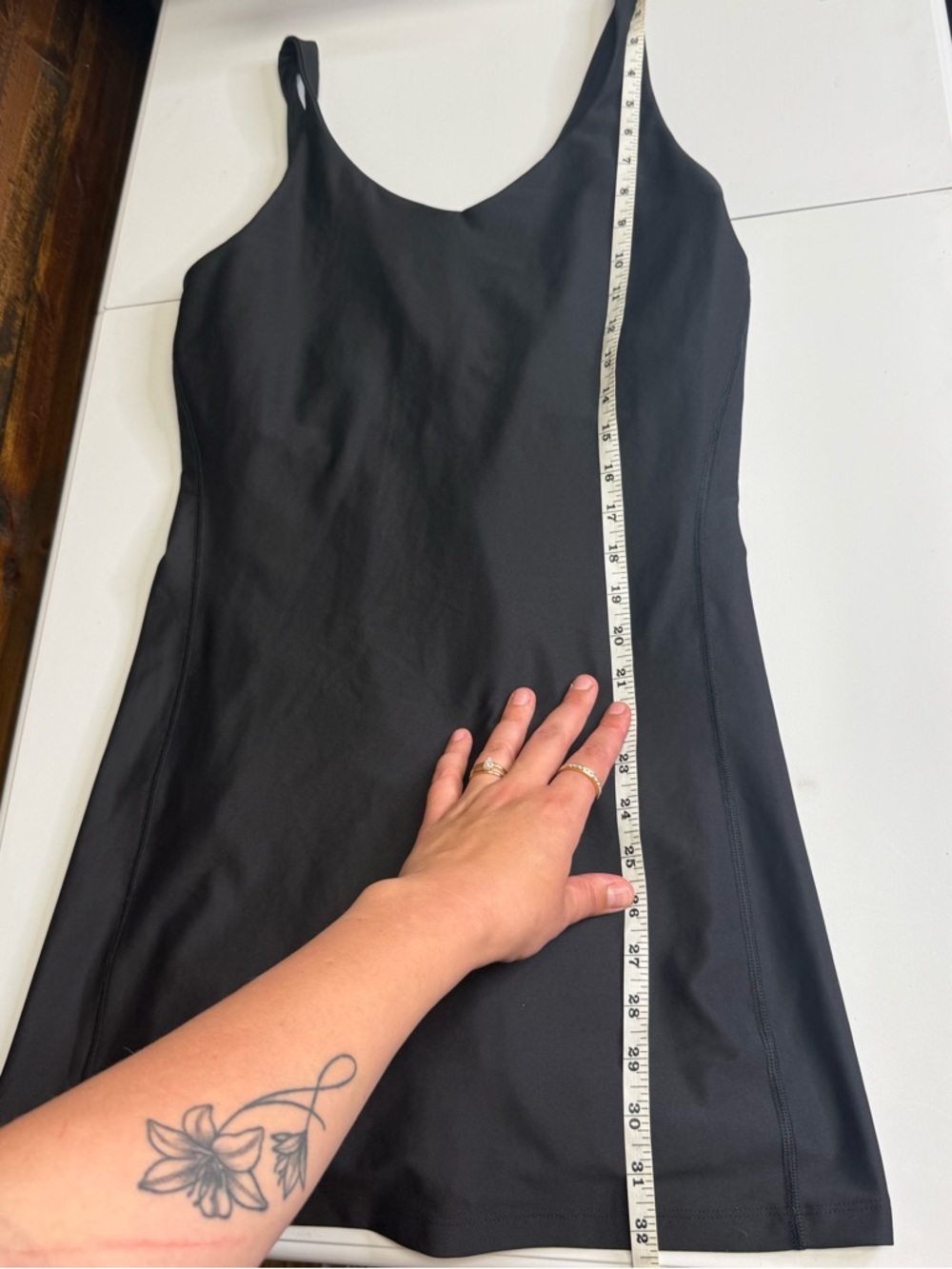 Old Navy Black Athletic Dress with built in shorts Size L a line sleevless - Picture 8 of 9